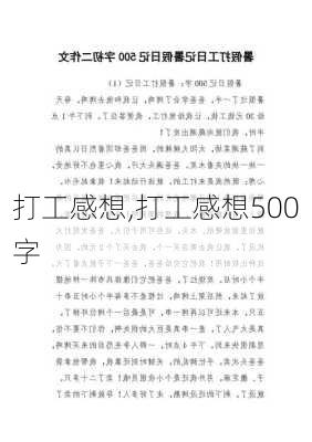 打工感想,打工感想500字-第3张图片-星梦范文网