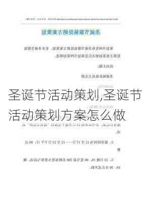 圣诞节活动策划,圣诞节活动策划方案怎么做-第3张图片-星梦范文网