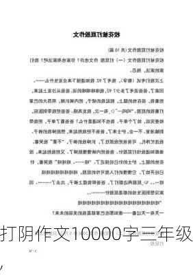 打阴作文10000字三年级,