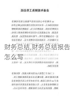 财务总结,财务总结报告怎么写-第2张图片-星梦范文网