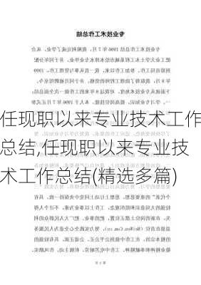 任现职以来专业技术工作总结,任现职以来专业技术工作总结(精选多篇)