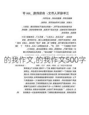 的我作文,的我作文500字