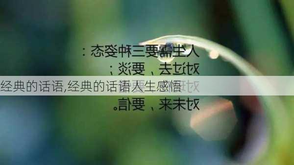 经典的话语,经典的话语人生感悟