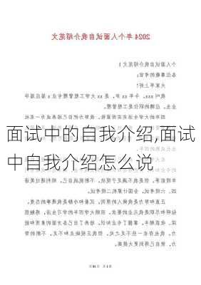 面试中的自我介绍,面试中自我介绍怎么说-第2张图片-星梦范文网