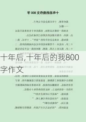 十年后,十年后的我800字作文