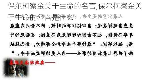 保尔柯察金关于生命的名言,保尔柯察金关于生命的名言是什么-第2张图片-星梦范文网