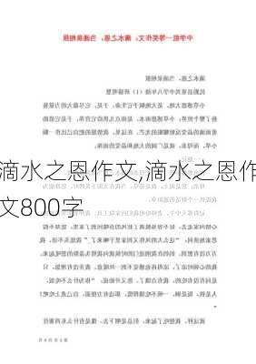 滴水之恩作文,滴水之恩作文800字