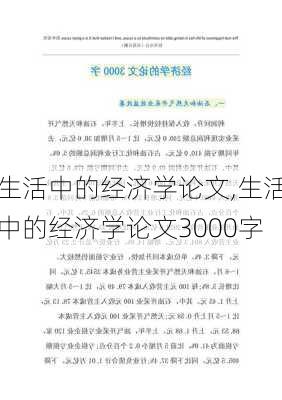 生活中的经济学论文,生活中的经济学论文3000字