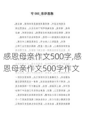 感恩母亲作文500字,感恩母亲作文500字作文