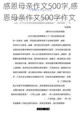 感恩母亲作文500字,感恩母亲作文500字作文-第3张图片-星梦范文网