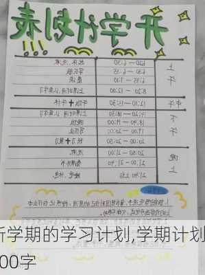 新学期的学习计划,学期计划100字