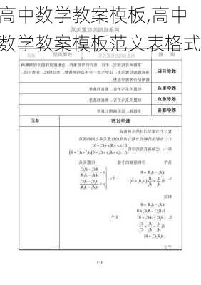 高中数学教案模板,高中数学教案模板范文表格式-第2张图片-星梦范文网