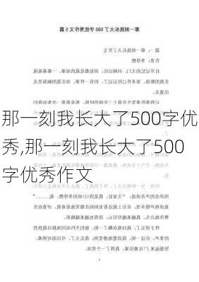 那一刻我长大了500字优秀,那一刻我长大了500字优秀作文-第2张图片-星梦范文网