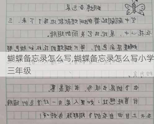 蝴蝶备忘录怎么写,蝴蝶备忘录怎么写小学三年级