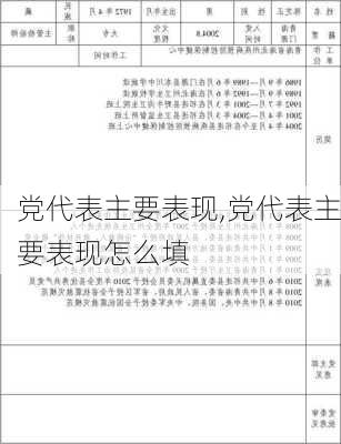 党代表主要表现,党代表主要表现怎么填