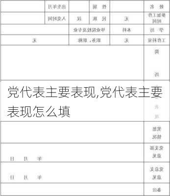 党代表主要表现,党代表主要表现怎么填-第3张图片-星梦范文网