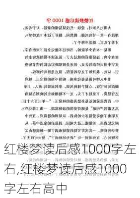 红楼梦读后感1000字左右,红楼梦读后感1000字左右高中-第2张图片-星梦范文网