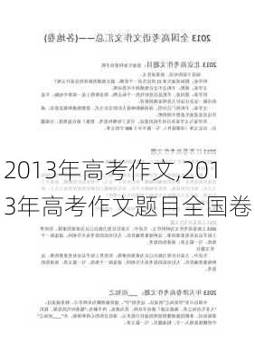 2013年高考作文,2013年高考作文题目全国卷-第2张图片-星梦范文网