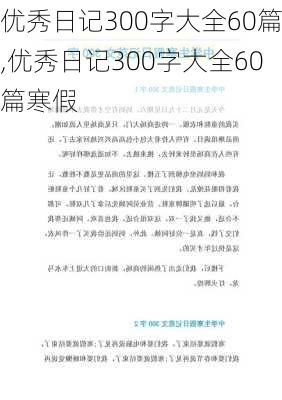 优秀日记300字大全60篇,优秀日记300字大全60篇寒假-第3张图片-星梦范文网