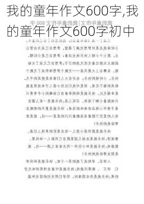 我的童年作文600字,我的童年作文600字初中-第1张图片-星梦范文网