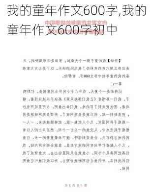 我的童年作文600字,我的童年作文600字初中-第3张图片-星梦范文网