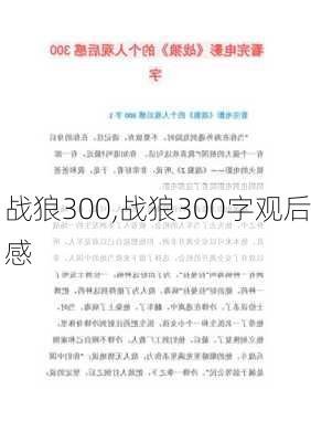 战狼300,战狼300字观后感