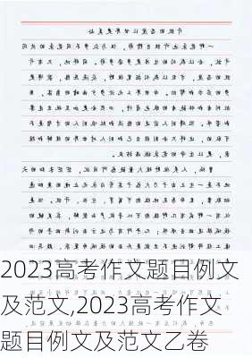 2023高考作文题目例文及范文,2023高考作文题目例文及范文乙卷