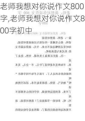 老师我想对你说作文800字,老师我想对你说作文800字初中-第3张图片-星梦范文网