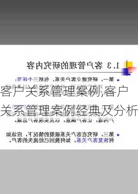 客户关系管理案例,客户关系管理案例经典及分析