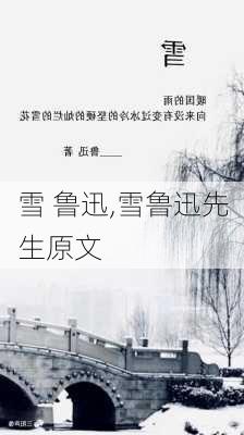 雪 鲁迅,雪鲁迅先生原文