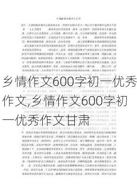 乡情作文600字初一优秀作文,乡情作文600字初一优秀作文甘肃-第3张图片-星梦范文网