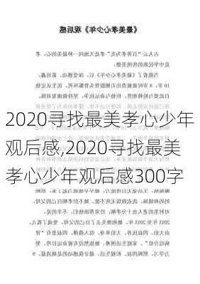 2020寻找最美孝心少年观后感,2020寻找最美孝心少年观后感300字