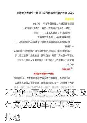 2020年高考作文预测及范文,2020年高考作文拟题