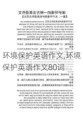 环境保护英语作文,环境保护英语作文80词-第3张图片-星梦范文网