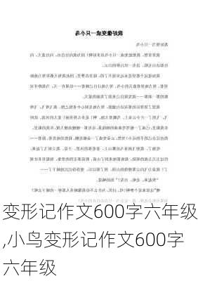 变形记作文600字六年级,小鸟变形记作文600字六年级-第3张图片-星梦范文网