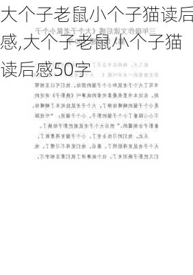 大个子老鼠小个子猫读后感,大个子老鼠小个子猫读后感50字