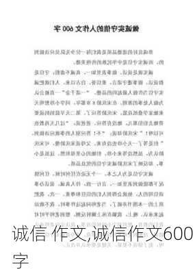 诚信 作文,诚信作文600字-第3张图片-星梦范文网