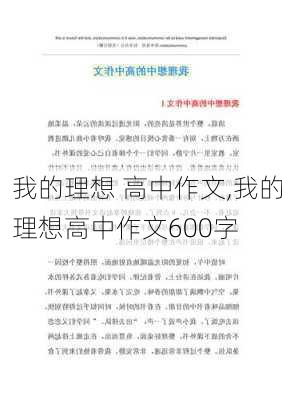 我的理想 高中作文,我的理想高中作文600字