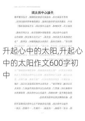 升起心中的太阳,升起心中的太阳作文600字初中-第3张图片-星梦范文网