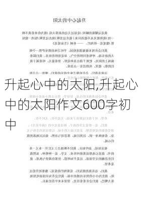 升起心中的太阳,升起心中的太阳作文600字初中-第2张图片-星梦范文网