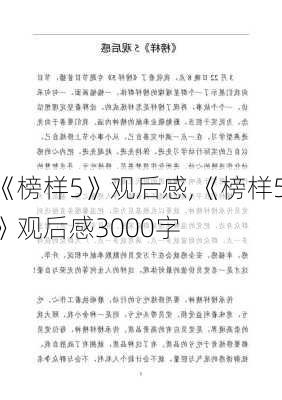 《榜样5》观后感,《榜样5》观后感3000字