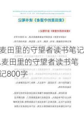 麦田里的守望者读书笔记,麦田里的守望者读书笔记800字-第2张图片-星梦范文网