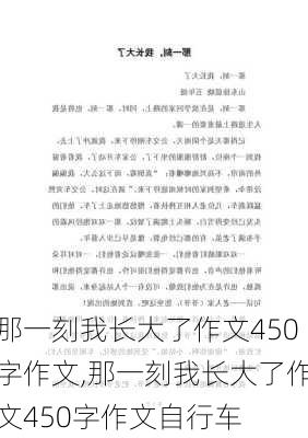 那一刻我长大了作文450字作文,那一刻我长大了作文450字作文自行车-第2张图片-星梦范文网