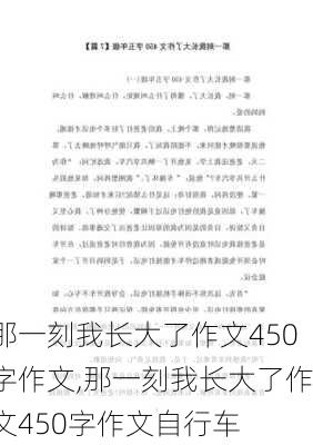 那一刻我长大了作文450字作文,那一刻我长大了作文450字作文自行车-第3张图片-星梦范文网