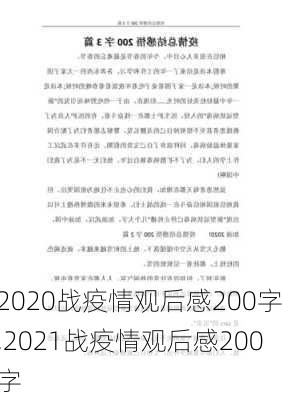 2020战疫情观后感200字,2021战疫情观后感200字-第2张图片-星梦范文网