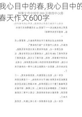 我心目中的春,我心目中的春天作文600字-第2张图片-星梦范文网