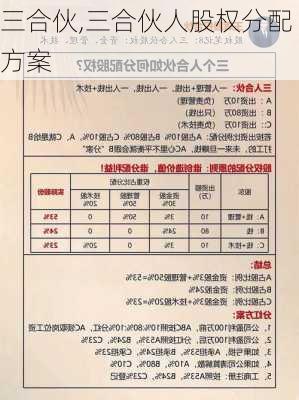 三合伙,三合伙人股权分配方案-第2张图片-星梦范文网