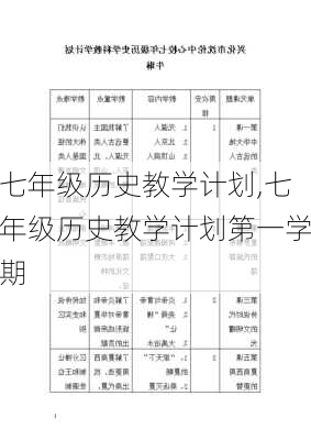 七年级历史教学计划,七年级历史教学计划第一学期