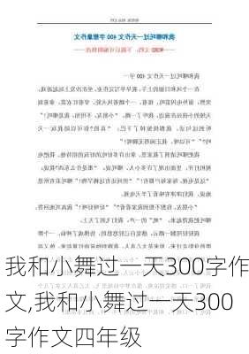 我和小舞过一天300字作文,我和小舞过一天300字作文四年级