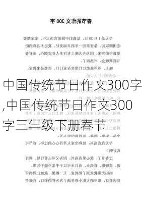 中国传统节日作文300字,中国传统节日作文300字三年级下册春节-第3张图片-星梦范文网